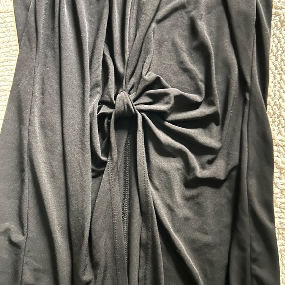 BCBGeneration Black Mini Halter Spaghetti Strap Dress with Cinch and Slit - Picture 4 of 6